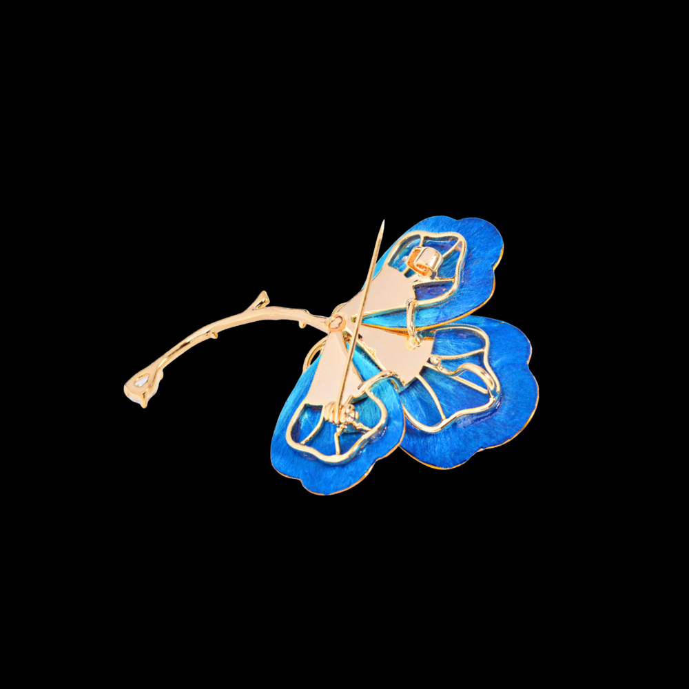 AVELIA Silk Velvet Pearl Flower Brooch