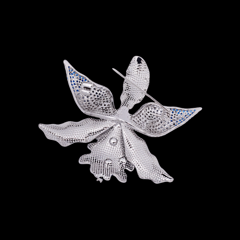 AVELIA Silver Blue Iris Brooch​