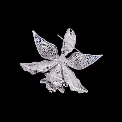 AVELIA Silver Blue Iris Brooch​