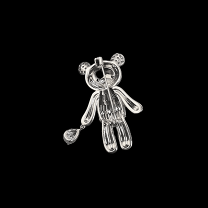 AVELIA Silver Crystal Bear Brooch