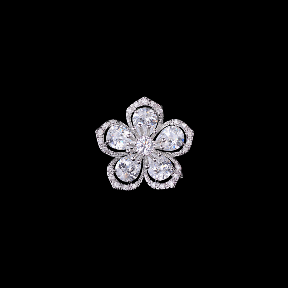 AVELIA Silver Crystal Cherry Blossom Brooch