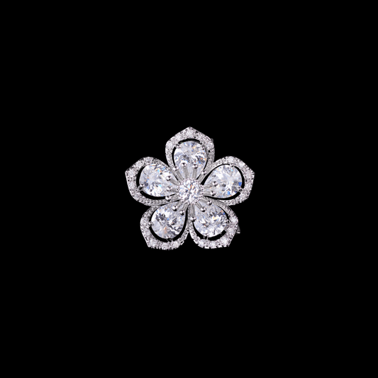 AVELIA Silver Crystal Cherry Blossom Brooch