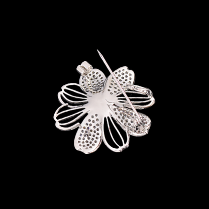 AVELIA Silver Crystal Sakura Cherry Blossom Brooch