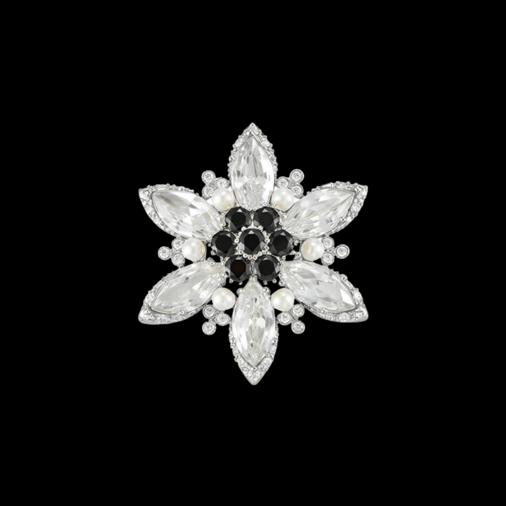 AVELIA Silver Crystal Snowflake Scarf Ring