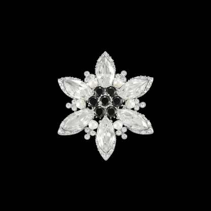 AVELIA Silver Crystal Snowflake Scarf Ring
