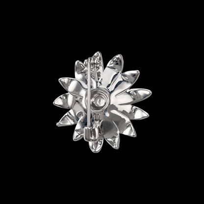 AVELIA Silver Crystal Sunflower Brooch