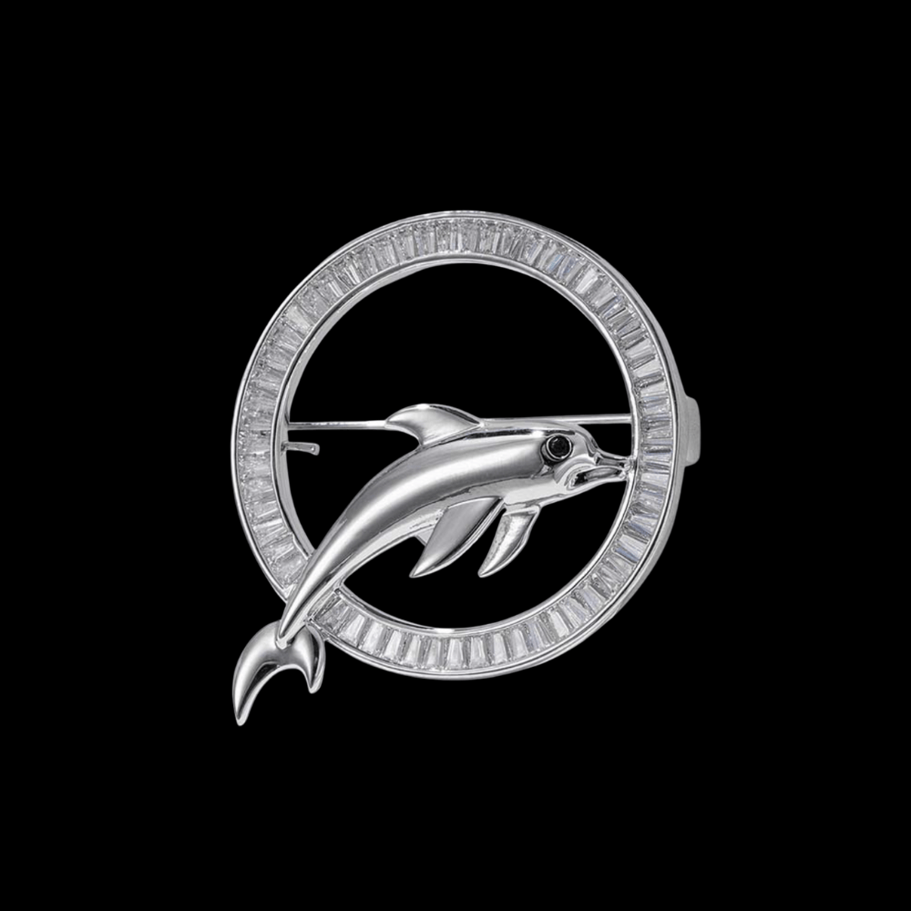 AVELIA Silver Dolphin Brooch