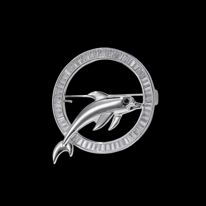 AVELIA Silver Dolphin Brooch
