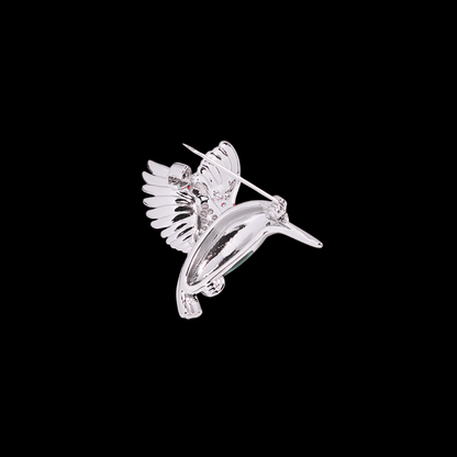 AVELIA Silver Enamel Hummingbird Brooch