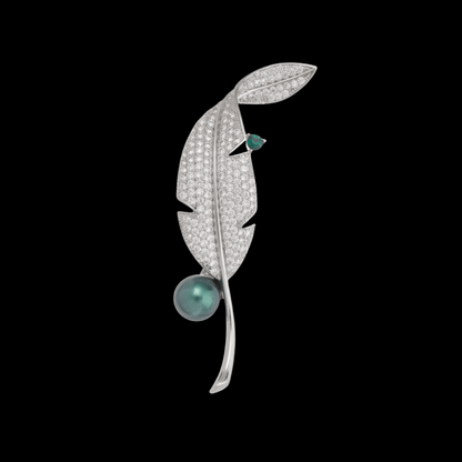 AVELIA Silver Feather Brooch​