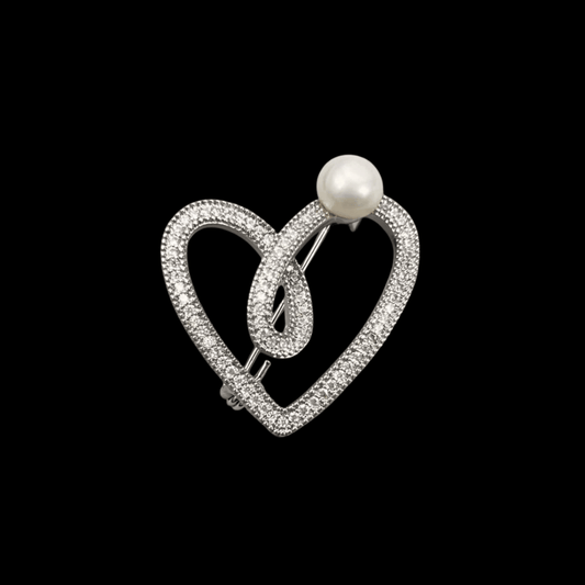 AVELIA Silver Heart Brooch