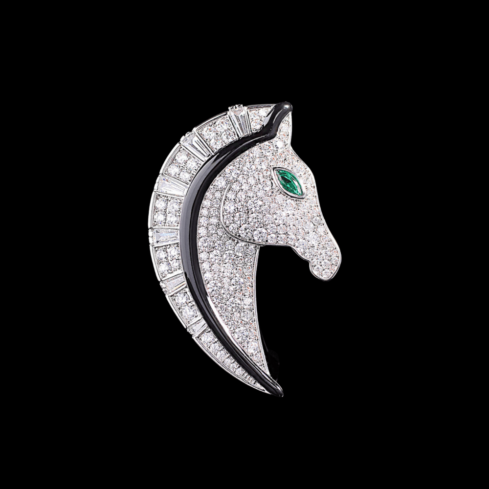 AVELIA Silver Horse Head Brooch