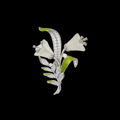 AVELIA Silver Lily Of Valley Brooch​