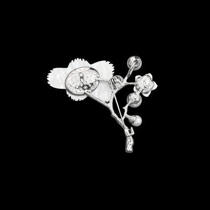 AVELIA Silver Mother of Pearl Cherry Blossom Brooch