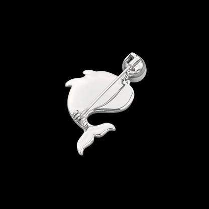AVELIA Silver Mother of Pearl Whale Brooch