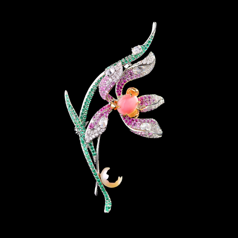 AVELIA Silver Orchid Brooch​