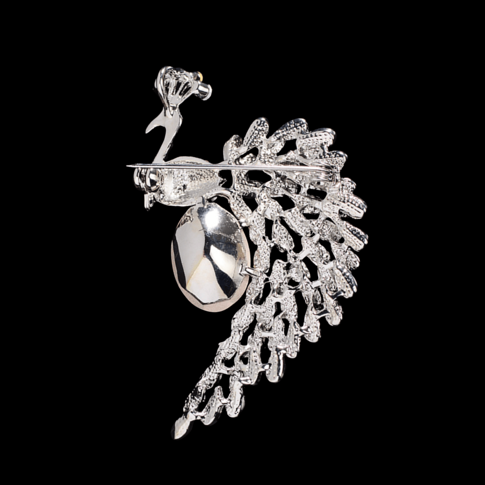 AVELIA Silver Peacock Brooch​