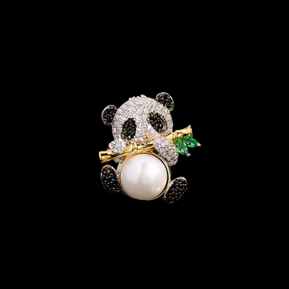 AVELIA Silver Pearl Panda Brooch