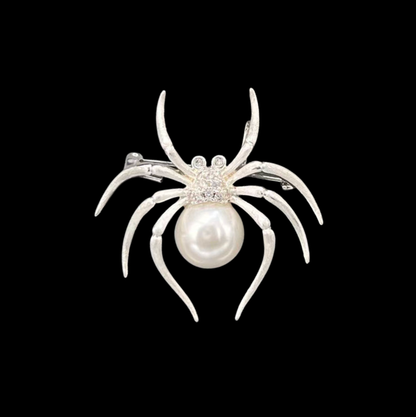 AVELIA Silver Pearl Spider Brooch
