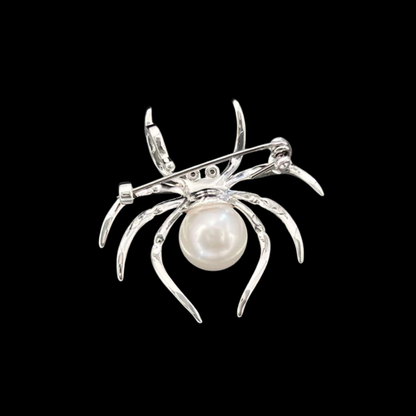 AVELIA Silver Pearl Spider Brooch