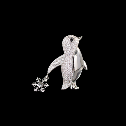 AVELIA Silver Penguin Brooch