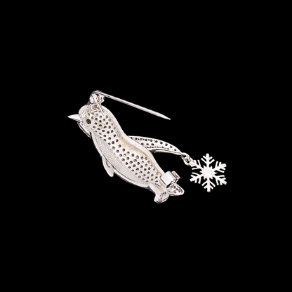 AVELIA Silver Penguin Brooch