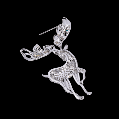 AVELIA Silver Reindeer Brooch​
