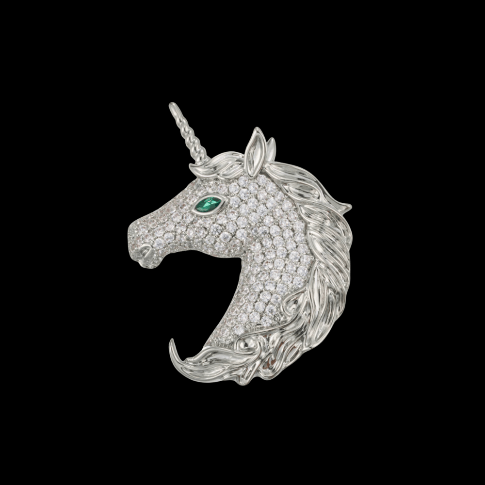AVELIA Silver Unicorn Brooch​