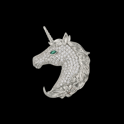 AVELIA Silver Unicorn Brooch​