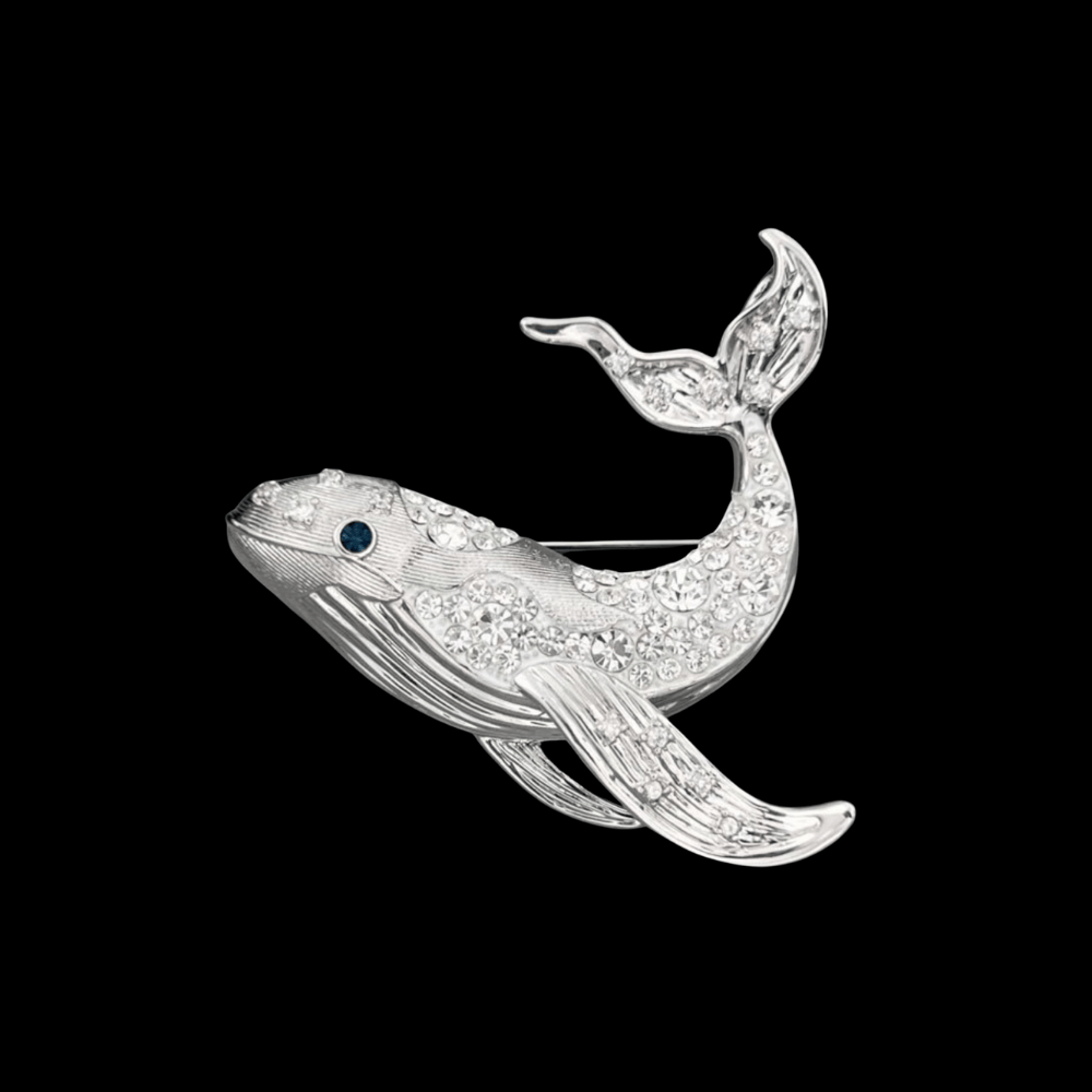 AVELIA Silver Whale Brooch