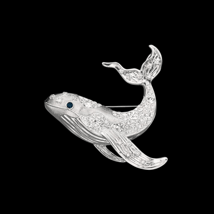 AVELIA Silver Whale Brooch