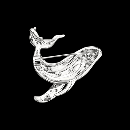AVELIA Silver Whale Brooch