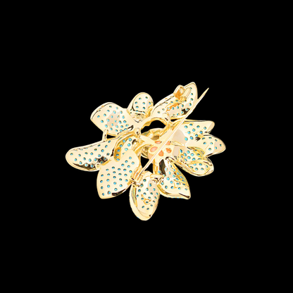 AVELIA Turquoise Crystal Water Lily Brooch