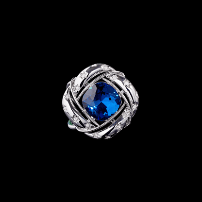 AVELIA Vintage Blue Crystal Scarf Ring