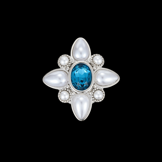 AVELIA Vintage Blue Magnetic Brooch