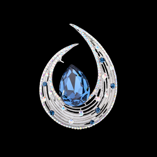 AVELIA Vintage Blue Rhinestone Brooch