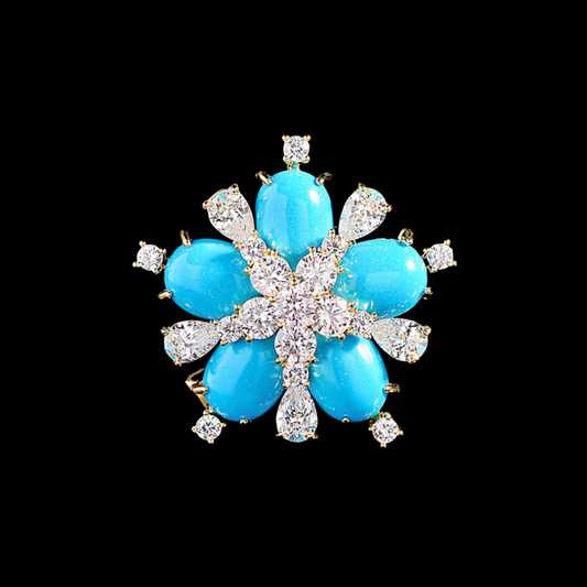 AVELIA Vintage Blue Stone Brooch