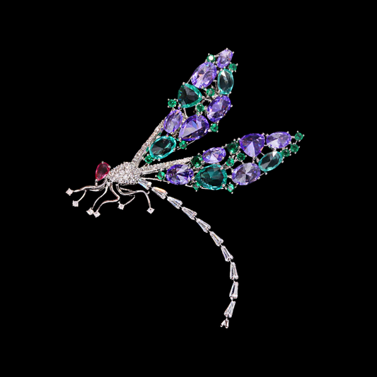 AVELIA Vintage Crystal Dragonfly Brooch