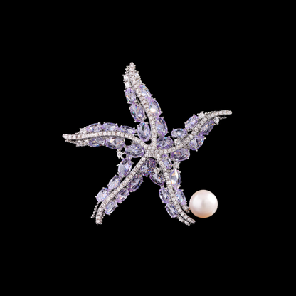 AVELIA Vintage Crystal Starfish Brooch