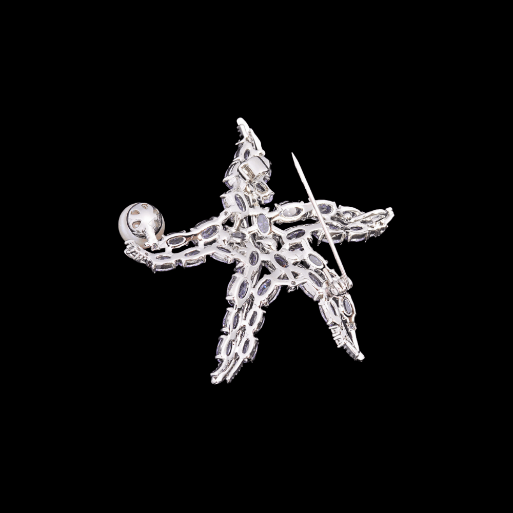 AVELIA Vintage Crystal Starfish Brooch