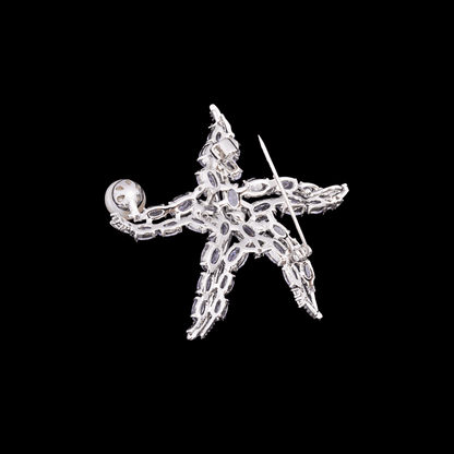 AVELIA Vintage Crystal Starfish Brooch