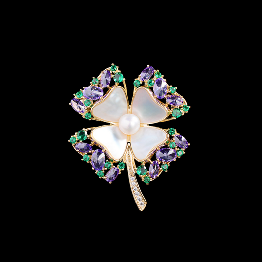AVELIA Vintage Four Leaf Clover Brooch​