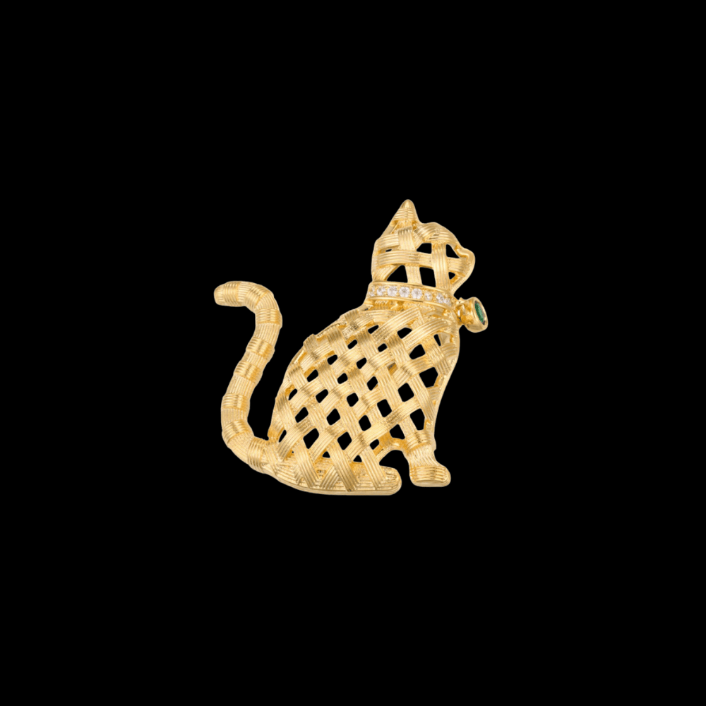 AVELIA Vintage Gold Cat Brooch