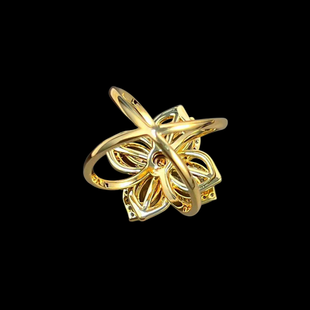 AVELIA Vintage Gold Crystal Scarf Ring