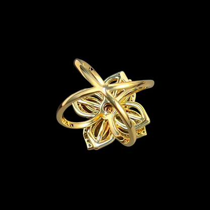 AVELIA Vintage Gold Crystal Scarf Ring