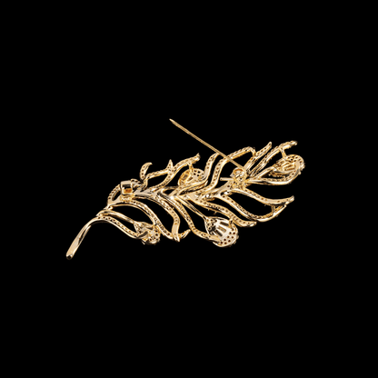 AVELIA Vintage Gold Feather Brooch​