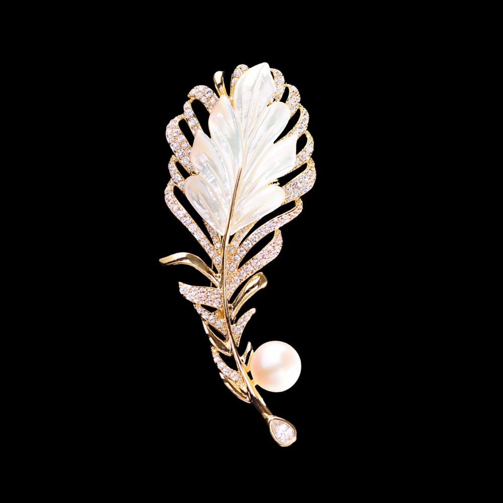 AVELIA Vintage Gold Feather Brooch​