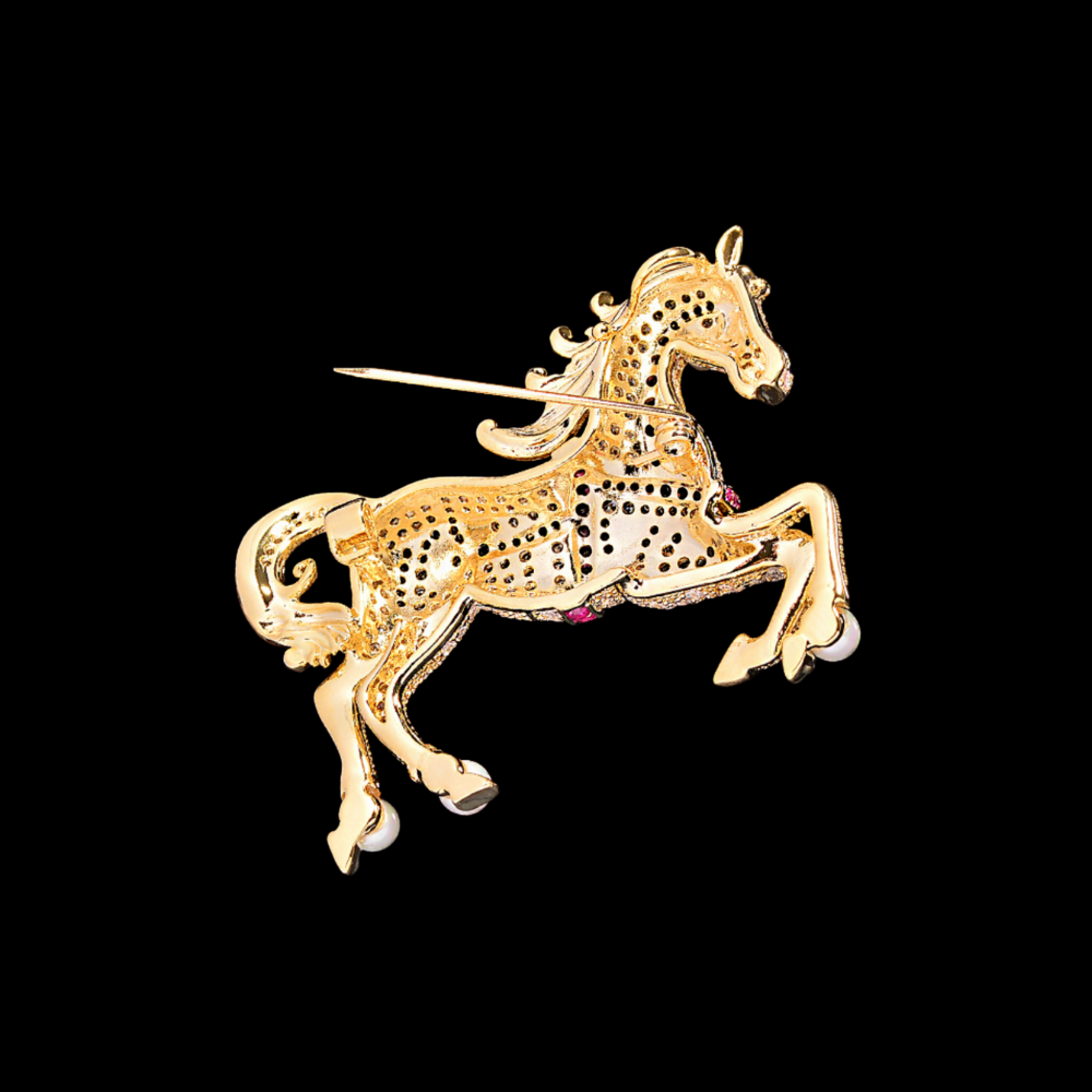 AVELIA Vintage Gold Horse Brooch​