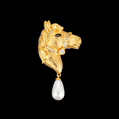 AVELIA Vintage Gold Horse Head Brooch