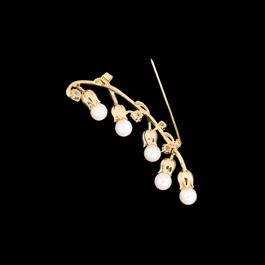 AVELIA Vintage Gold Lily of Valley Brooch
